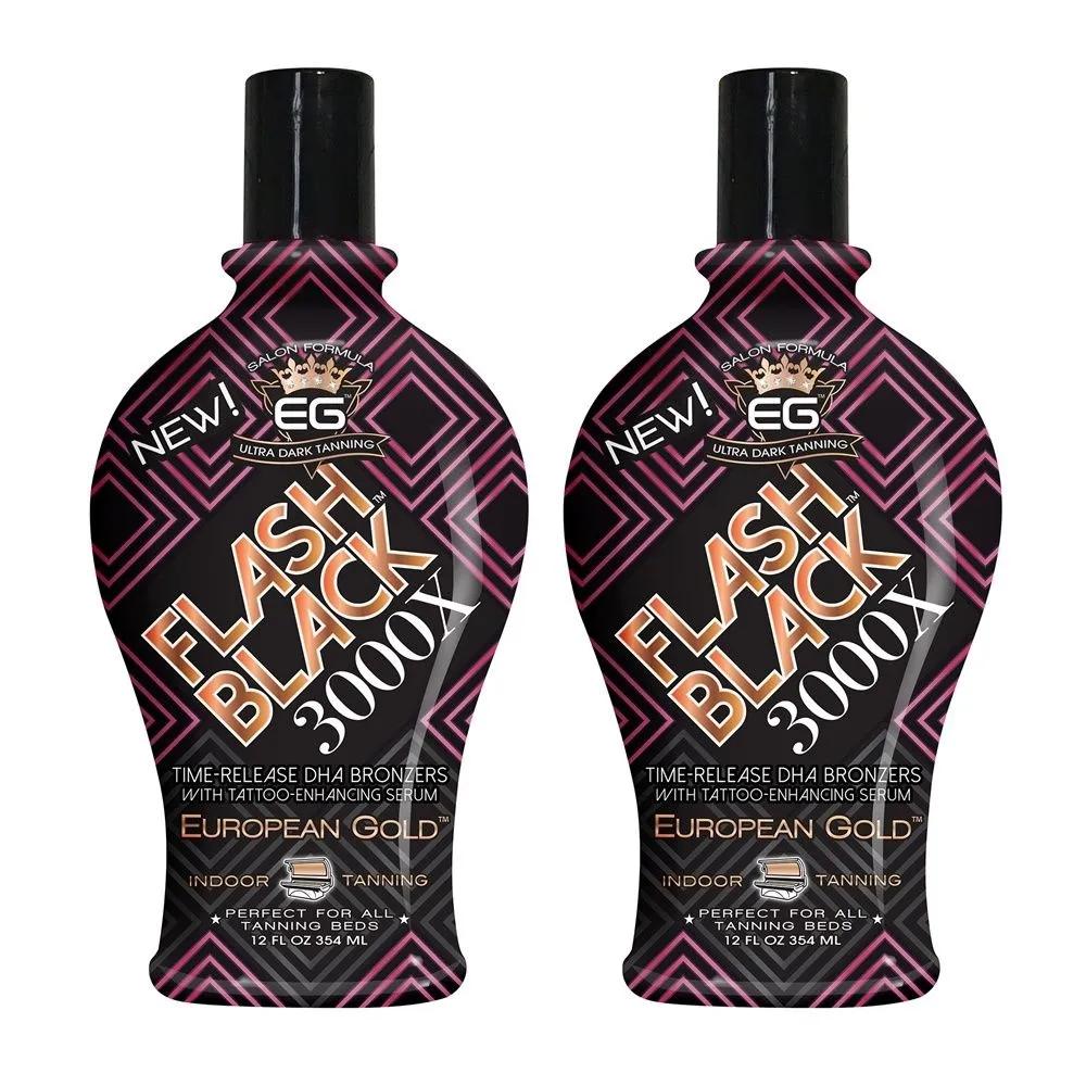 European Gold Flash Black 3000X Indoor Tanning Lotion 354ml (2 bottles)