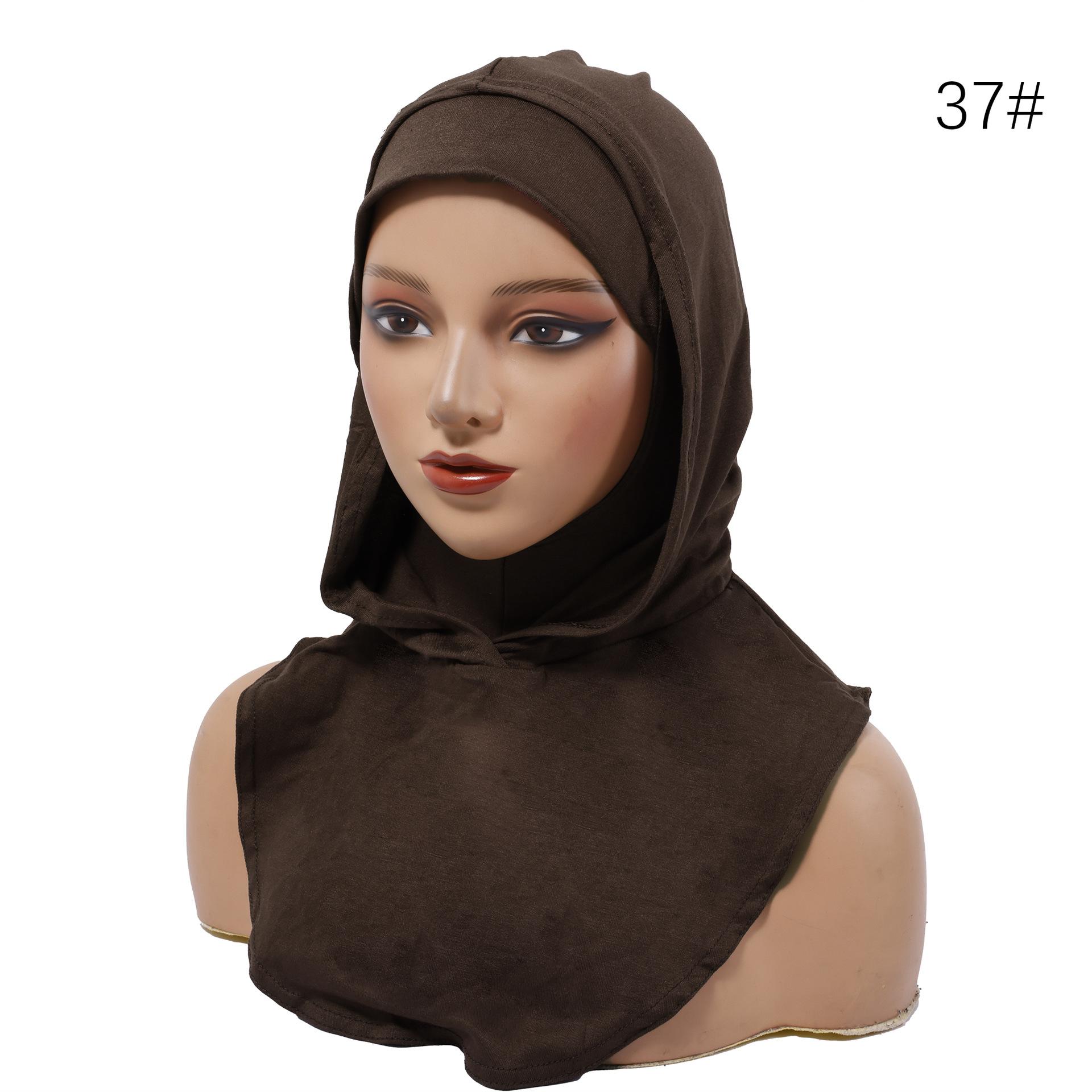 Balaclava One-Piece Base Headscarf Stretch Cap Elastic Wide-Brimmed Pure Cotton Scarf Hooded Women s Adult 48-50cm Head