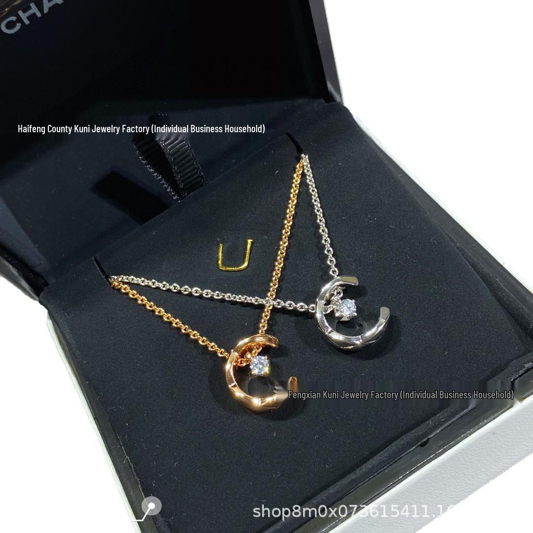 

925 Sterling Silver Coco Rhombus Sailor Moon Necklace with Diamond Accent Platinum