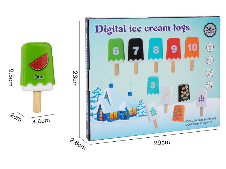 Little Good Egg Popsicle Math Puzzle - Colorful Educational Wooden Toy for Parent-Child Fun