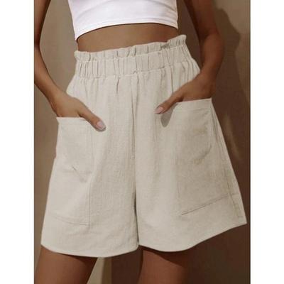 Zomer Dames Broek Hoge Taille Shorts Mode Casual Grote Maten Wijde Pijp Shorts