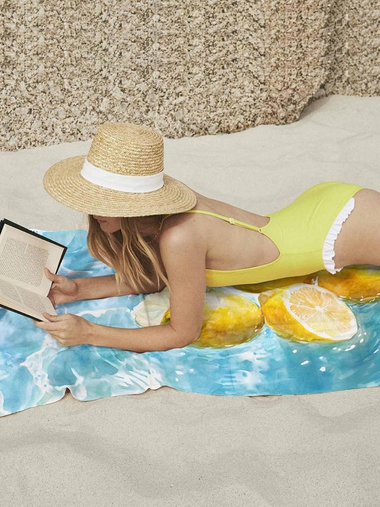 Asciugamano da Spiaggia Limone Frutta Casa di Campagna Estiva Asciugamani da Piscina Grandi Asciugatura Rapida Assorbente Grande Telo da Spiaggia Morbido Senza Sabbia Bagno