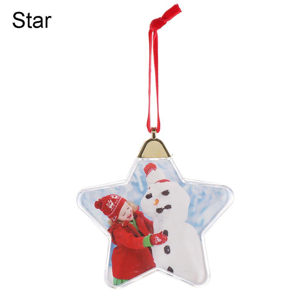 Hanging Home Decor Picture Frame Pendant Xmas Tree Ornaments Photo Christmas Ball Photograph Holder