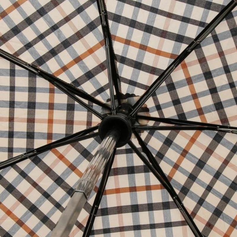 Daks Brown Check 3 Fold Automatic Umbrella Dbum9e801