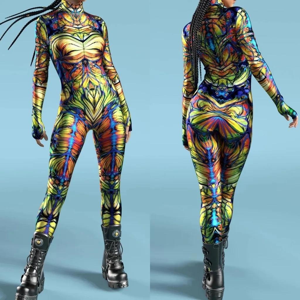 3D Digitaltryck Scenföreställningskostymer Vuxna Halloween-evenemang Karneval Temafest Cosplay-dräkt Låtsasspel Jumpsuit