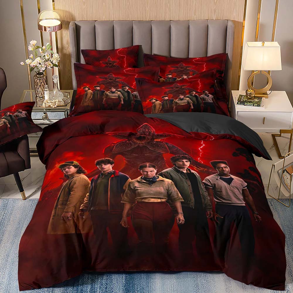 Hot Sale 3D S-Stranger Things Anime Bedding Set Baby Duvet Cover Sets Bedclothes Twin Single King Kids Adult Gift