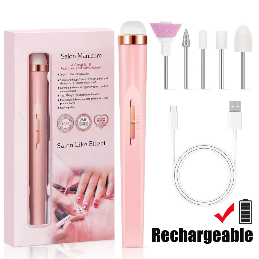 

Acrylic Electric Nail Drill Portable Nail Drill Machine Professional Drill Bits for Remove Nails Pedicure Manicure tools розовый