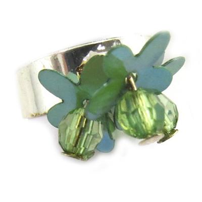 [R6701] - Pierścionek na palec stopy 'Scarlett' zielony - 15 mm