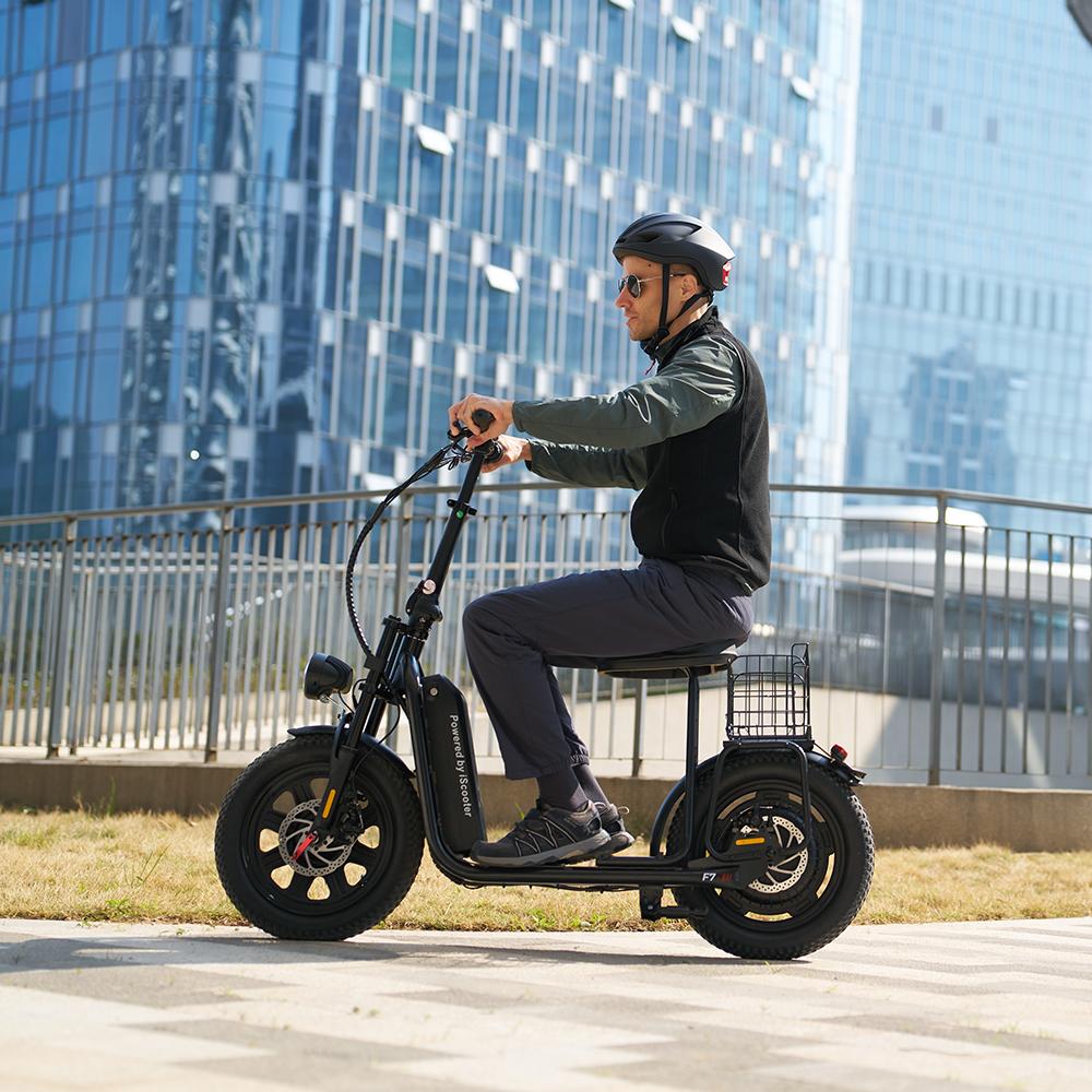 iScooter F7 1000W Electric Scooter With 16-inch Pneumatic Snow Tires, 48V/10.4Ah Battery, 45km/h Top Speed, And 64km Range