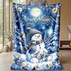 Couverture en Flanelle Personnalisée avec Nom Imprimé de Noël Confort Chaud Jeté de Lit Décoration de Maison Cadeau de Fête