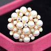 Pearl Flower Rhinestone Silk Scarf Buckle Gift - Women's Three-Ring Design
