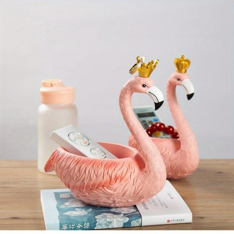 Bezaubernde Flamingo-förmige Aufbewahrungsornamente mit Kronen: Funktionale Dekoration zur Aufbewahrung kleiner Gegenstände