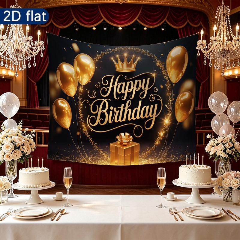 Party Backdrop Birthday Balloon Crown Photo Booth Background Front Door Decor