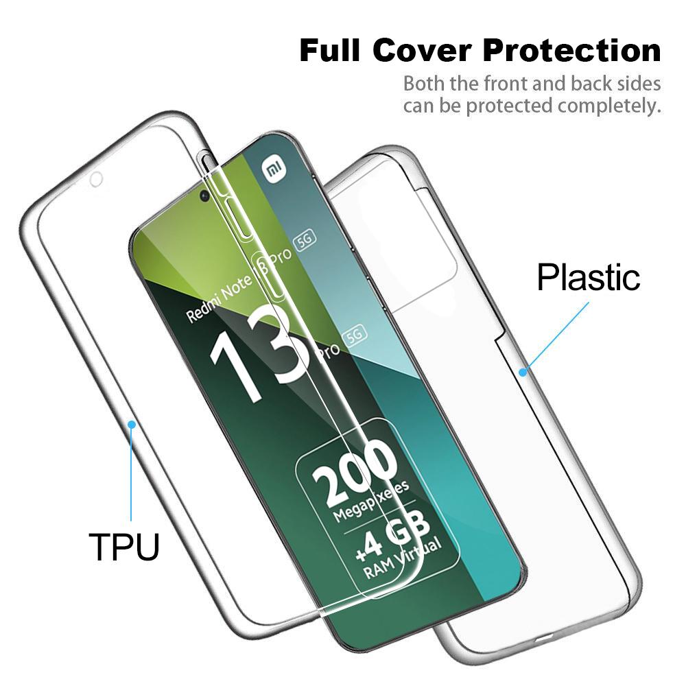 Coque Redmi Note13 Pro 5G 4G Protection Intégrale 360° pour Redmi Note 13 Pro+ 5G Coque Transparente PC+PET Double Face Anti-Choc