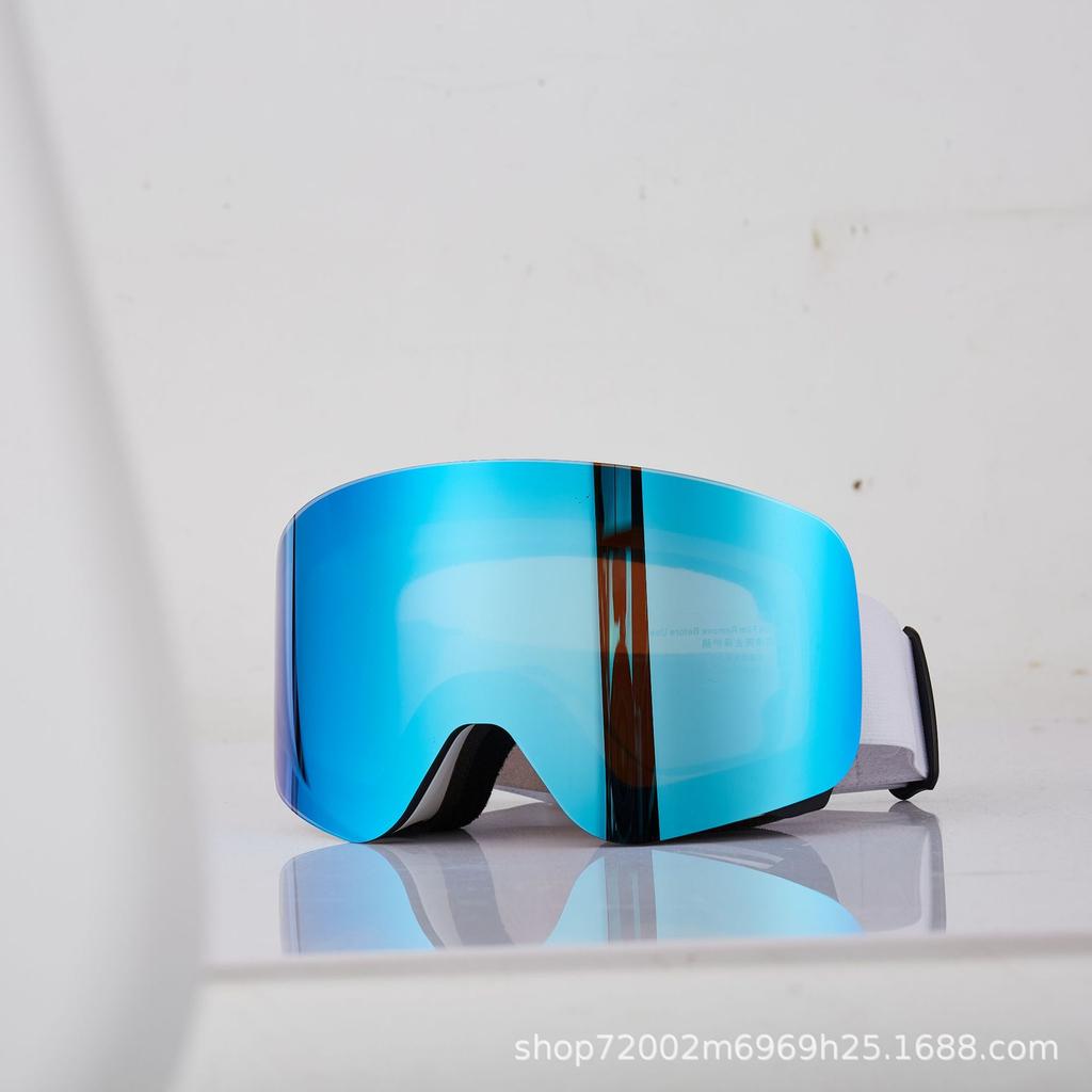 Ski goggles with double layers, anti-fog, anti-wind and sand, compatible with prescription glasses, magnetic dual lenses, UV protection