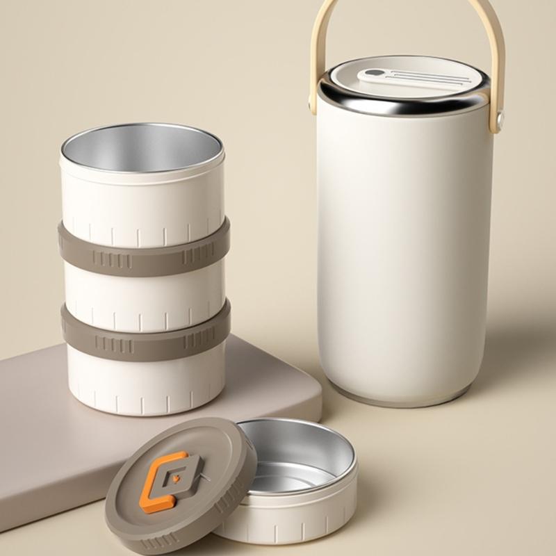 Bentos Lunch Box Large Capacity Stainless Steel Leak Proof Insulated Food Container with Stackable Compartment