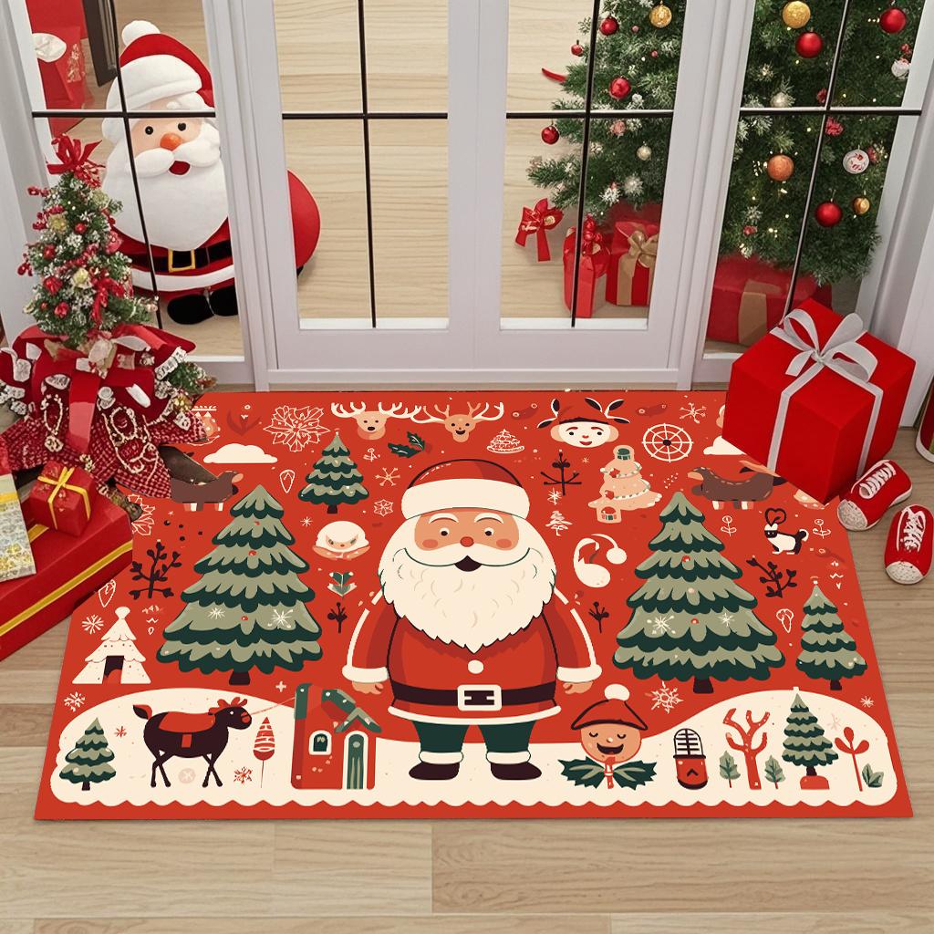 Modern Style Christmas Decor Home Carpet Living Room Big Size Antiskid Bedroom Bedside Rug Soft Easy Cleaning Entrance Door Mat