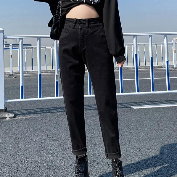

DIMANAF 2024 Осень Женские Джинсы Брюки Женские Теплые Эластичные Базовые Брюки С Высокой Талией Черные Длинные Брюки 5XL XL чёрный