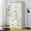 Vidaxl Vigo Wardrobe, White, 90X55X170 Cm, Solid Pine Wood