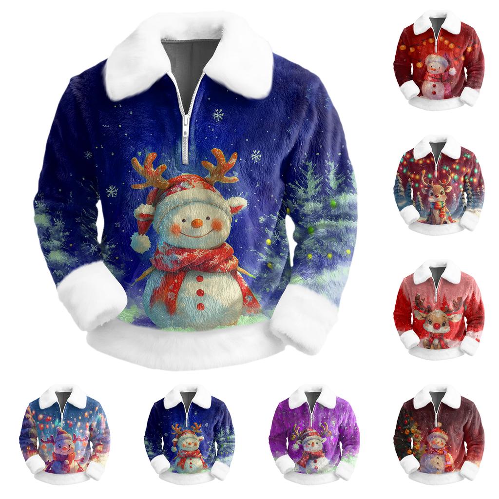 Men's Leisure Half Zipper Flip Collar Hoodie