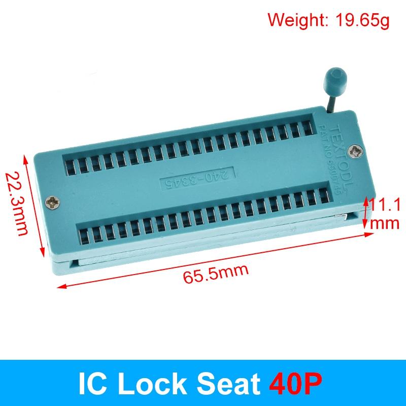 1/2/5pcs/lot 14 16 18 20 24 28 32 40 P Pin 2.54 MM Green DIP Universal ZIF IC Socket Test Solder Type IC lock seat zif socket