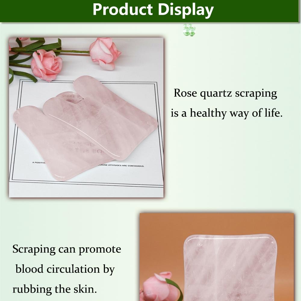 Křišťálový přírodní Rose Quartz Guasha škrabací kosmetická sada Simming Arm Leg V Obličejová deska