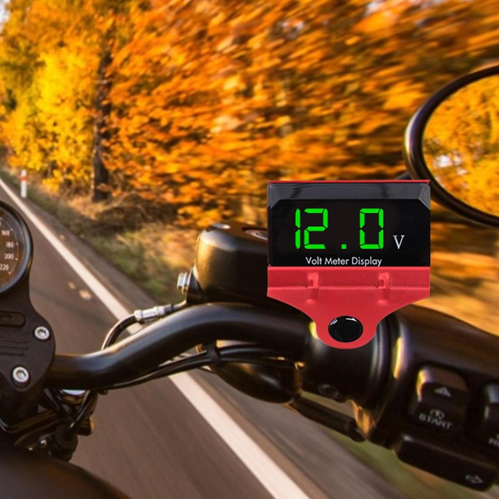 Auto Meter Voltmeter, Digital Voltmeter Gauge for Car | Digital Display Voltmeter Head Bracket