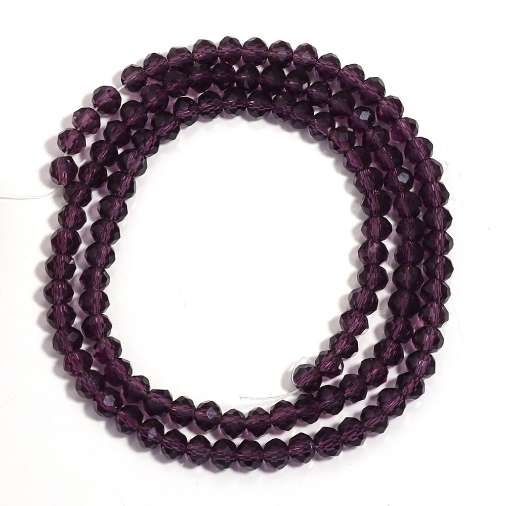 

3 4 6 8 10mm Faceted Crystal Beads Deep Purple Abacus Glass Loose Beads For Jewelry Making DIY Bracelets Necklace Accessories