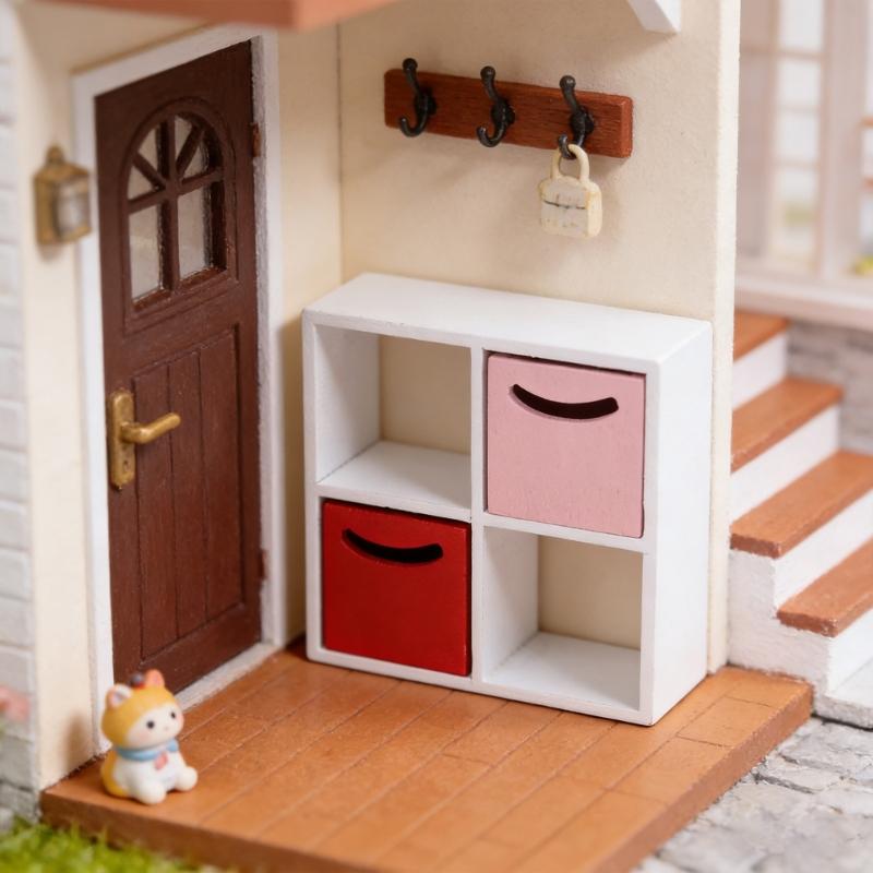 Wooden Miniature Cabinet Model Figure For 1:12 Scale Doll House Accessories Living Room Storage And Decoration Furniture