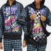 adidas Originals X Jeremy Scott Giacca da Tuta con Stampa a Quadri Cartone Animato Unisex Capispalla Nera HG6509