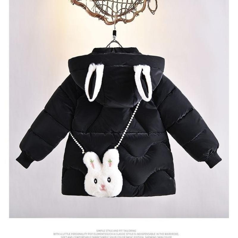 Girls' Cotton-padded Jacket, No-wash, Fleece and Thickened Cotton-padded Jacket, Cute and Warm Coat for Children