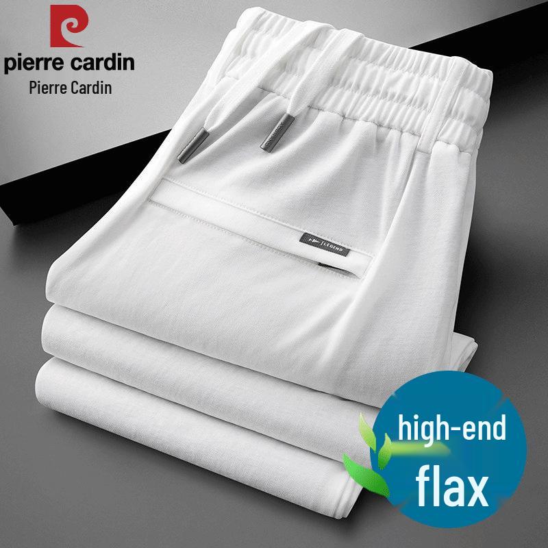 Pierre Cardin Men's Summer Lightweight Linen Blend Straight-Leg Pants