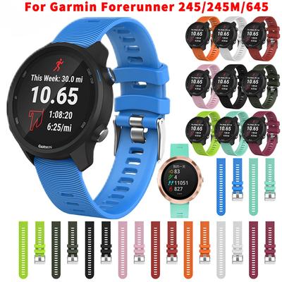 20mm barevný řemínek pro Garmin Forerunner 245 245m 645 Music Vivomove 3 HR Sport silikonový náramek Smart Watchband