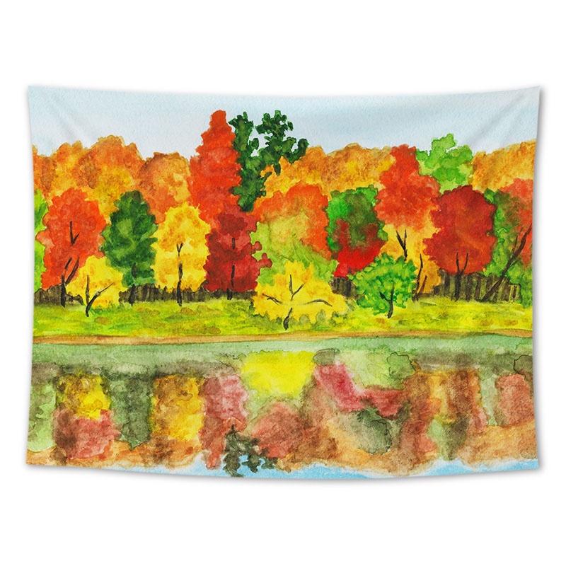 

Настенный гобелен Подсолнух Лаванда Картина маслом Пейзаж Украшение комнаты Фоновая ткань 100x75cm