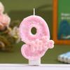 11pcs Glitter Pink Nice Birthday Candle 0-9 Cake Topper Decorations for Girl Woman Baby Shower Party Wedding Decor Supplies