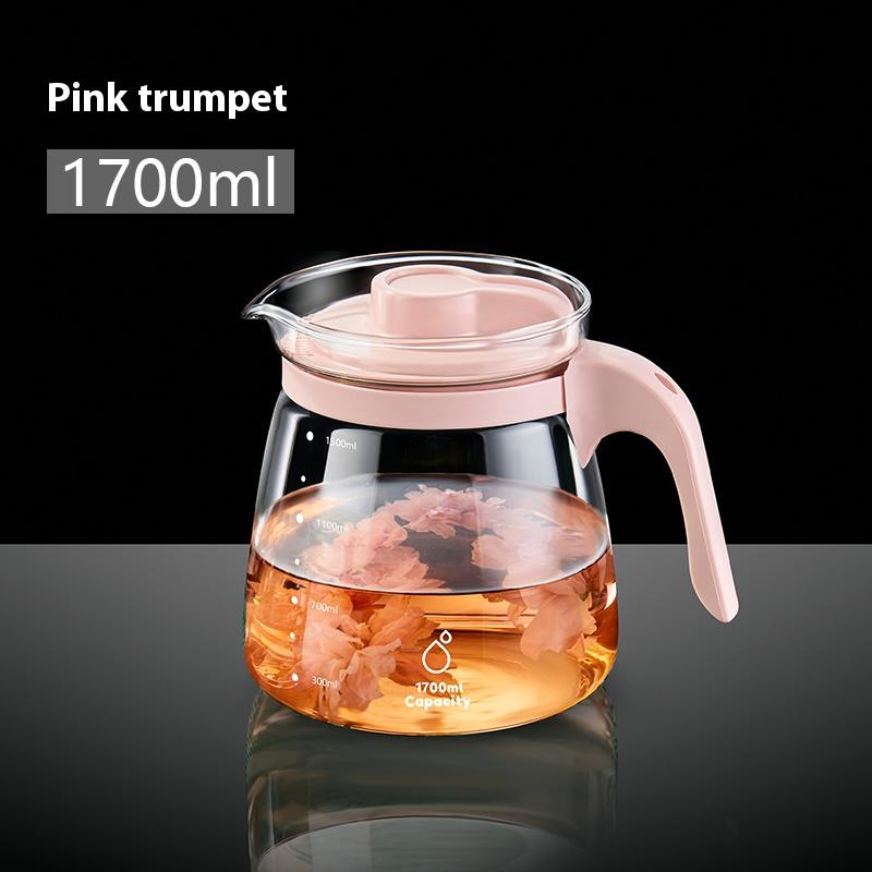 Summer Large Capacity Refrigerator Tea Kettle Tea Separation Cold Kettle Glass High Temperature Flower Teapot Brewing Tea