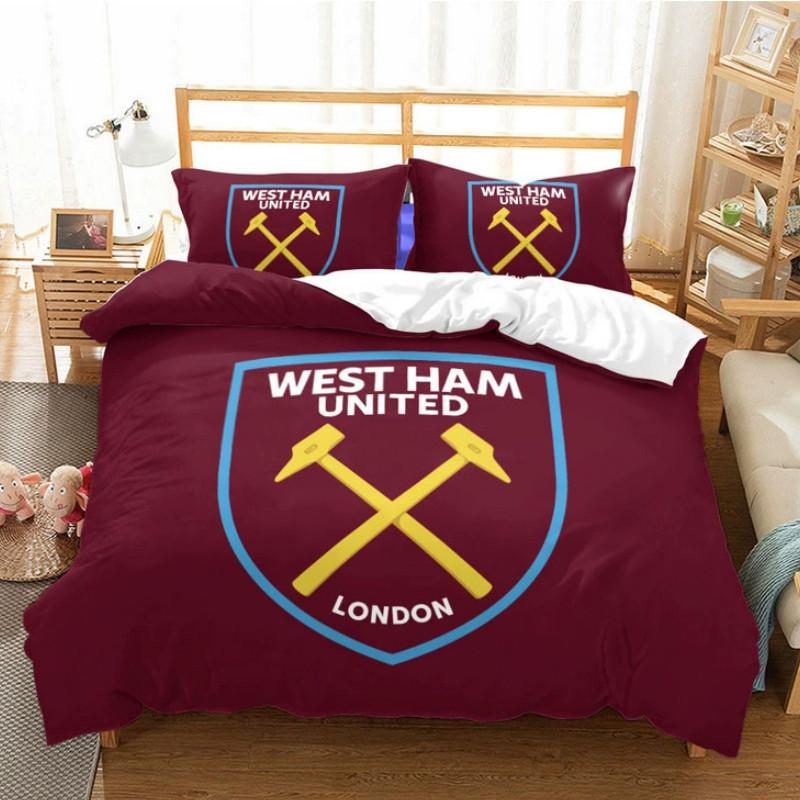 West Ham United Digital Print Bedding Set With Reactive Dyeing For Modern Bedroom Decor