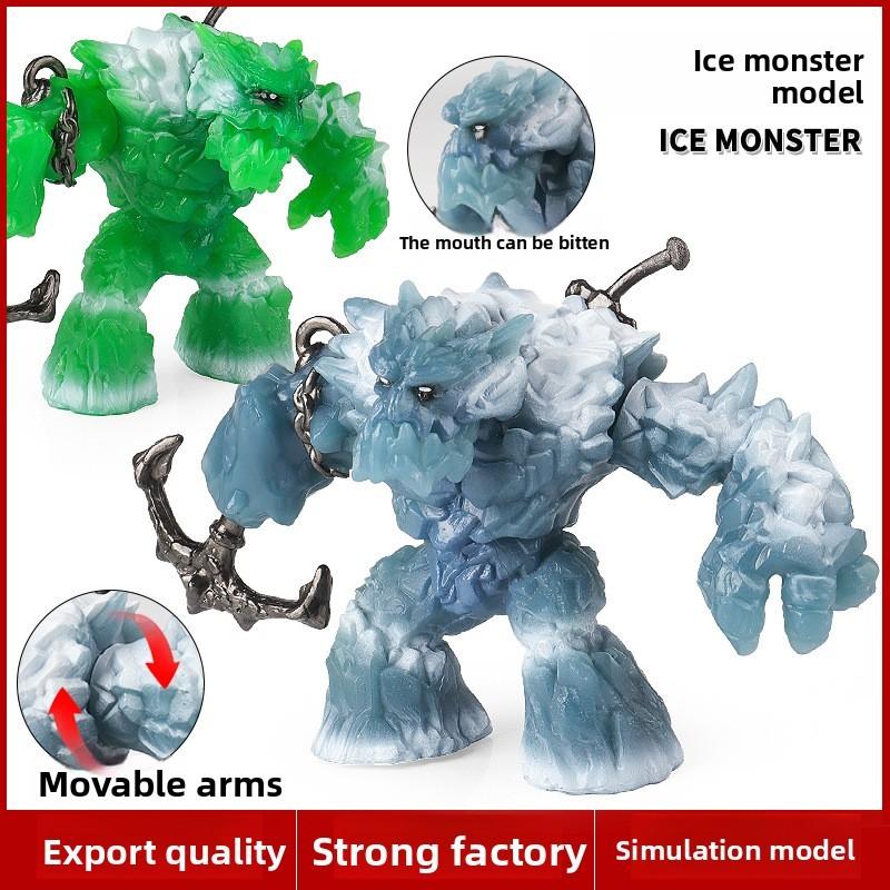 Monster Blue Ice Figures Mythical Model Toy With Movable Limbs For Play Kids