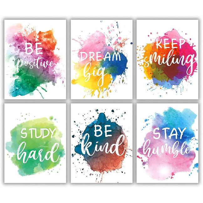 pirational Wall Art Motivational Art Prints and Quotes and Sayings Poster Girls Teens Bedroom Decor Sayings Positive Phrase Party Gift for Girls Kids