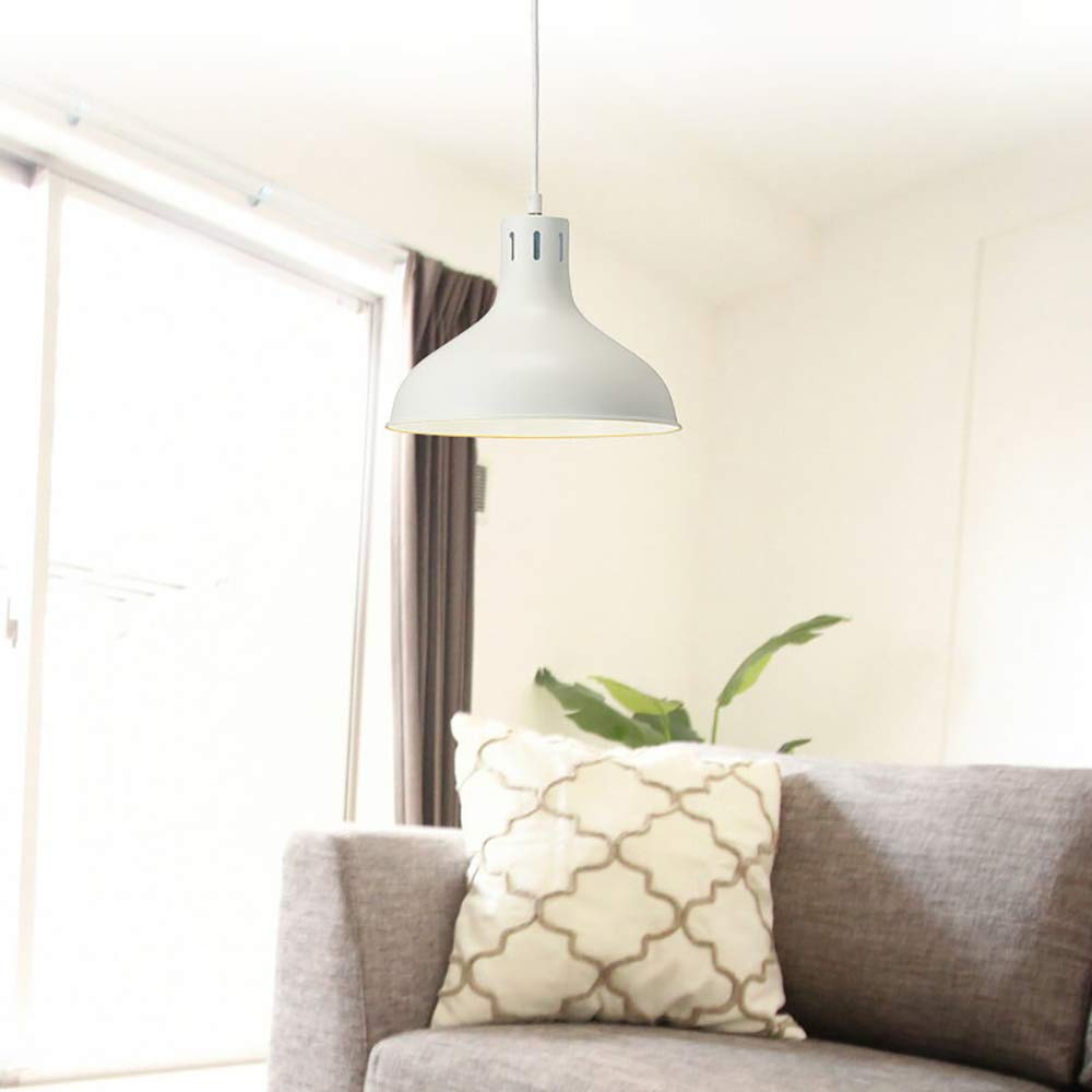 Pendant Light, E26, White, Bulb Sold Separately, LT-YN126AW-W, 06-1465