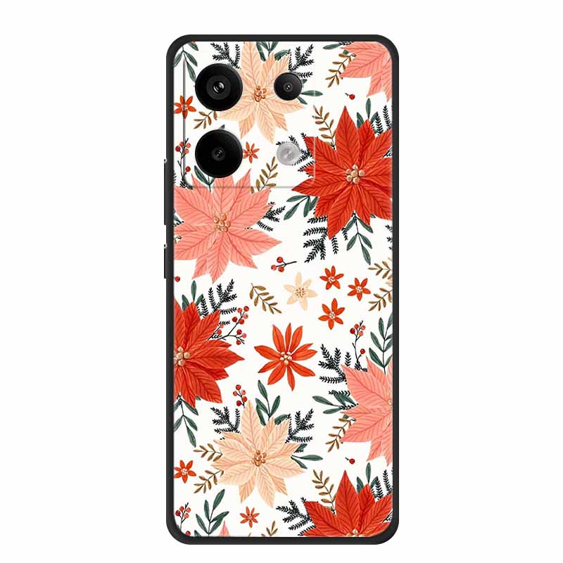 For Redmi Note 13 pro Case Pink Phone Case Fashion Silicone TPU Soft Back Cover Redmi Note 13 Pro Flower Capa 6.67" Cats Coque
