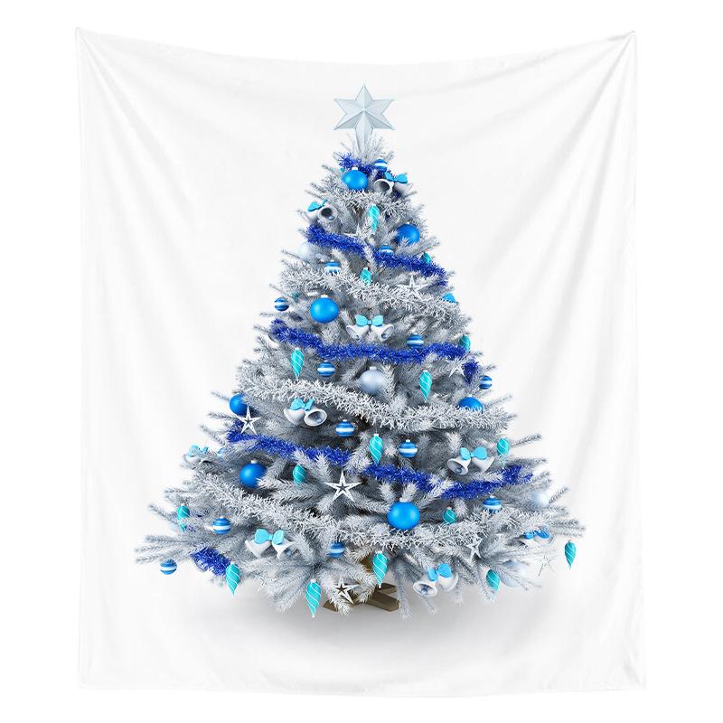Nordic Christmas Tapestry Watercolor Christmas Tree Print Bedside Hanging Cloth Bedroom Background Cloth
