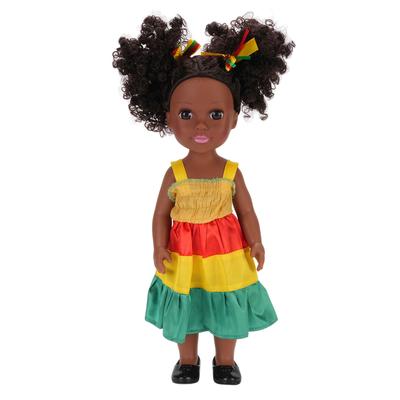 14 Inch Black Doll Toy Realistic Explosion Hair Clothing Changable Adorable African Girls Doll for K