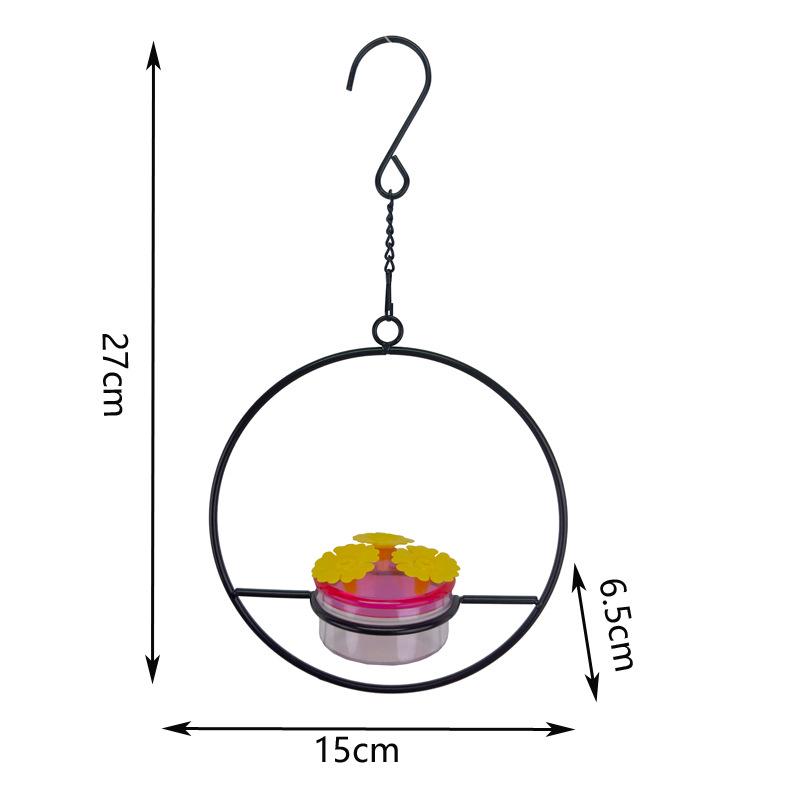 Alimentador de Beija-flor Pendurado de Metal e Plástico para Papagaios