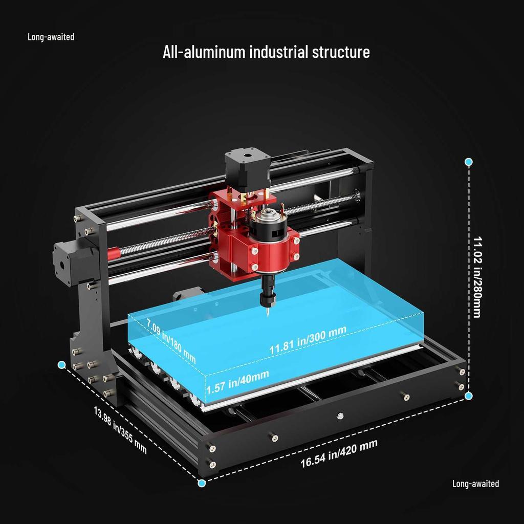 Two Trees TTC3018PRO Compact CNC Router & Engraver: DIY Desktop for Lettering, Drawing, & Pattern Marking.
