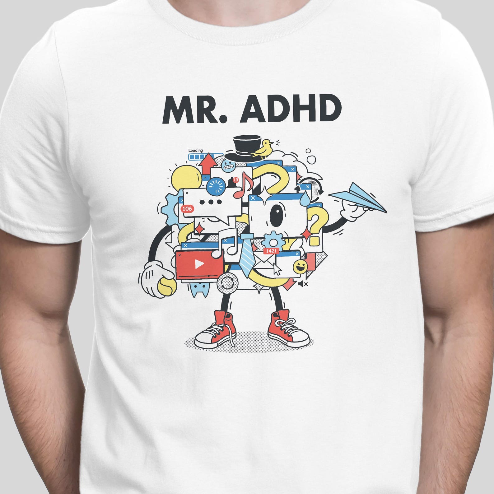 Funny ADHD Bicycle T-shirt ADHD T Shirt Neurodivergent Shirt S