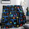 1PC Pac-Man Patterned Flannel Blanket Suitable For All Seasons for Home Decor Warmth and Comfort Gifts Holiday Present