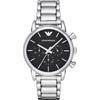 Luigi Large Black Stainless Steel Silver Men's Quartz Chronograph with Date AR1853