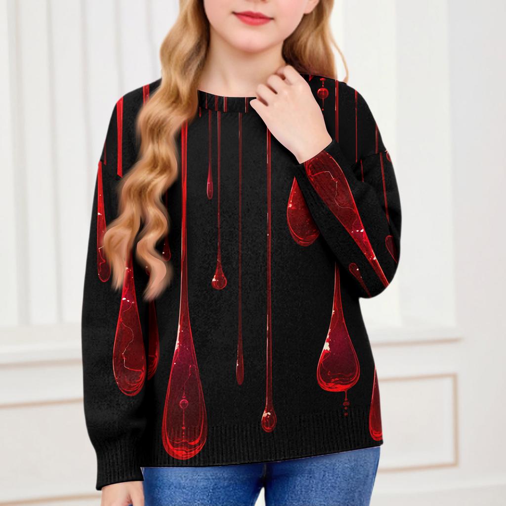 Halloween Day Sweatshirts For Children Boys And Girls Knit Sweater Cute Shirt Fall Crewneck Pullover Tops