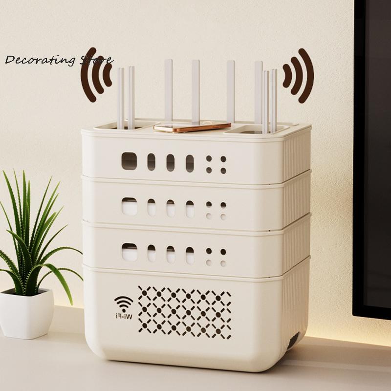 Home-Based Wireless Wifi Router Box; Cable Managing Case with Dustproof Charger Socket Wring Organizer